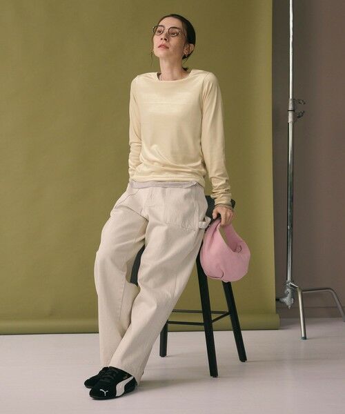 BEAUTY&YOUTH UNITED ARROWS / ビューティー&ユース ユナイテッドアローズ Tシャツ | ポリエステルブレンド ベロアロングスリーブ Tシャツ | 詳細3