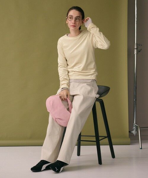 BEAUTY&YOUTH UNITED ARROWS / ビューティー&ユース ユナイテッドアローズ Tシャツ | ポリエステルブレンド ベロアロングスリーブ Tシャツ | 詳細4