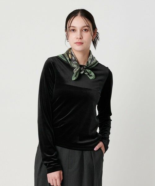 BEAUTY&YOUTH UNITED ARROWS / ビューティー&ユース ユナイテッドアローズ Tシャツ | ポリエステルブレンド ベロアロングスリーブ Tシャツ | 詳細9