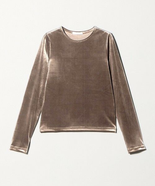 BEAUTY&YOUTH UNITED ARROWS / ビューティー&ユース ユナイテッドアローズ Tシャツ | ポリエステルブレンド ベロアロングスリーブ Tシャツ（MD.BROWN）