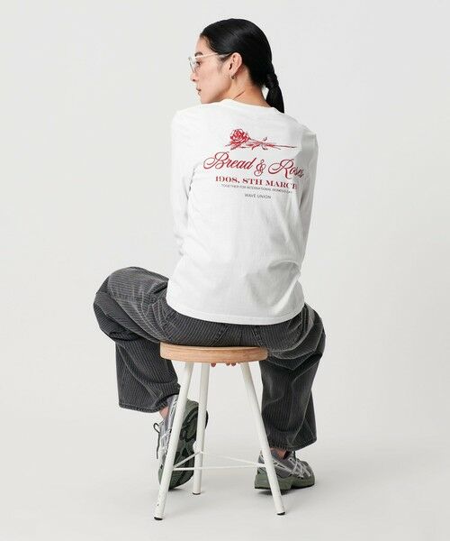 BEAUTY&YOUTH UNITED ARROWS / ビューティー&ユース ユナイテッドアローズ Tシャツ | 【別注】＜WAVE UNION＞プリントロングスリーブTシャツ | 詳細3