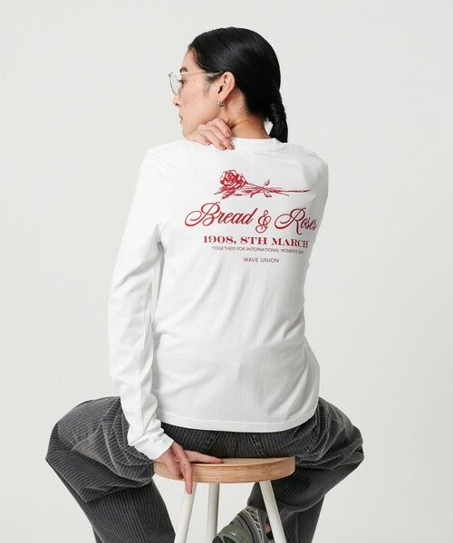 BEAUTY & YOUTH UNITED ARROWS/ビューティー&ユース ユナイテッドアローズ 【別注】<WAVE UNION>プリントロングスリーブTシャツ WHITE FREE BEAUTY & YOUTH UNITED ARROWS/ビューティー&ユース ユナイテッドアローズ 【別注】<WAVE UNION>プリントロングスリーブTシャツ WHITE FREE