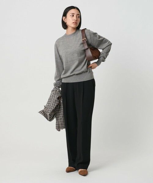 BEAUTY&YOUTH UNITED ARROWS / ビューティー&ユース ユナイテッドアローズ ニット・セーター | ウールポリエステル ハイゲージクルーネックニット ウォッシャブル | 詳細3