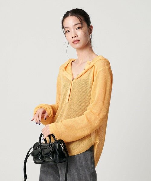 BEAUTY & YOUTH UNITED ARROWS/ビューティー&ユース ユナイテッドアローズ コットンポリエステル ヘンリーネックフーディ ウォッシャブル CREAM FREE BEAUTY & YOUTH UNITED ARROWS/ビューティー&ユース ユナイテッドアローズ コットンポリエステル ヘンリーネックフーディ ウォッシャブル CREAM FREE