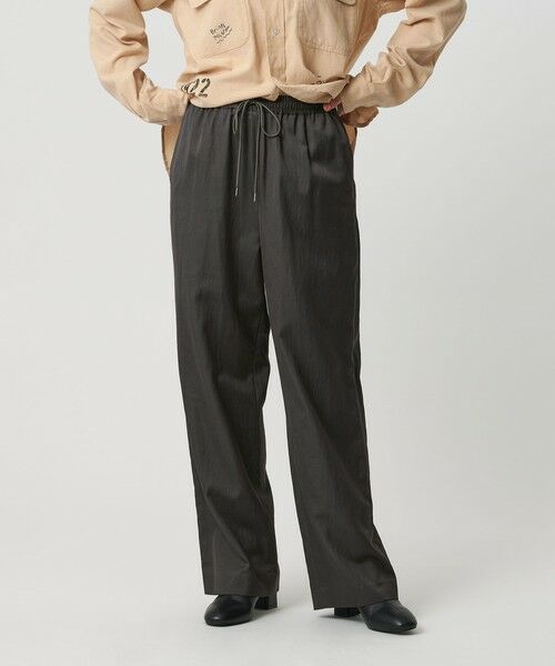 BEAUTY&YOUTH UNITED ARROWS / ビューティー&ユース ユナイテッドアローズ その他パンツ | コットンレーヨンサテン ドローストワイドパンツ(DK.GRAY)