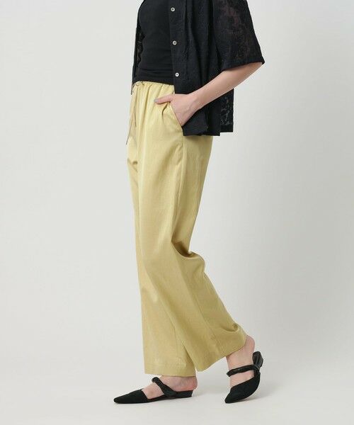 BEAUTY & YOUTH UNITED ARROWS/ビューティー&ユース ユナイテッドアローズ コットンレーヨンサテン ドローストワイドパンツ CREAM M