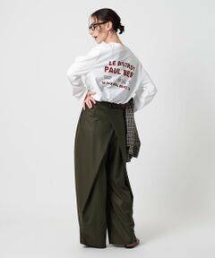 BEAUTY&YOUTH UNITED ARROWS / ビューティー&ユース ユナイテッドアローズ スラックス・ドレスパンツ | バックラップ タックワイドパンツ -ウォッシャブル-