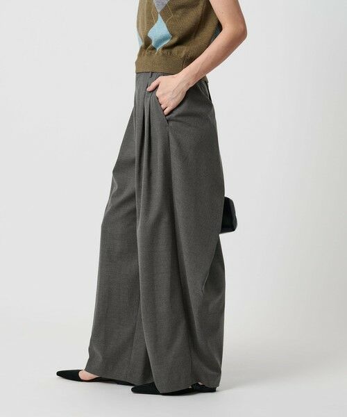 BEAUTY&YOUTH UNITED ARROWS / ビューティー&ユース ユナイテッドアローズ スラックス・ドレスパンツ | バックラップ タックワイドパンツ -ウォッシャブル- | 詳細1