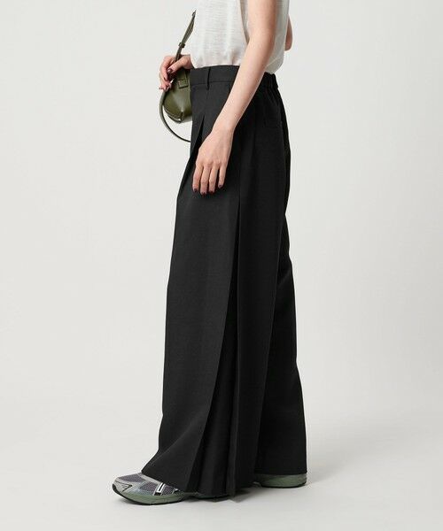 BEAUTY & YOUTH UNITED ARROWS/ビューティー&ユース ユナイテッドアローズ ポリエステル プリーツワイドパンツ BLACK S BEAUTY & YOUTH UNITED ARROWS/ビューティー&ユース ユナイテッドアローズ ポリエステル プリーツワイドパンツ BLACK S
