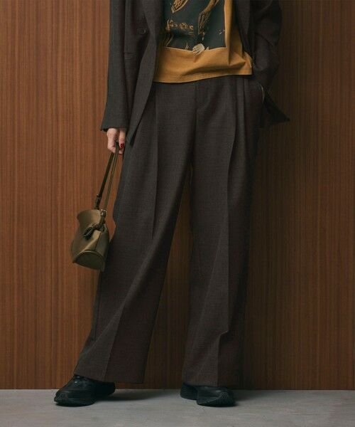 BEAUTY&YOUTH UNITED ARROWS / ビューティー&ユース ユナイテッドアローズ スラックス・ドレスパンツ | 【WEB限定 Wardrobe DAILY MINIMAL】ウールライクメランジ ワイドパンツ ウォッシャブル | 詳細13