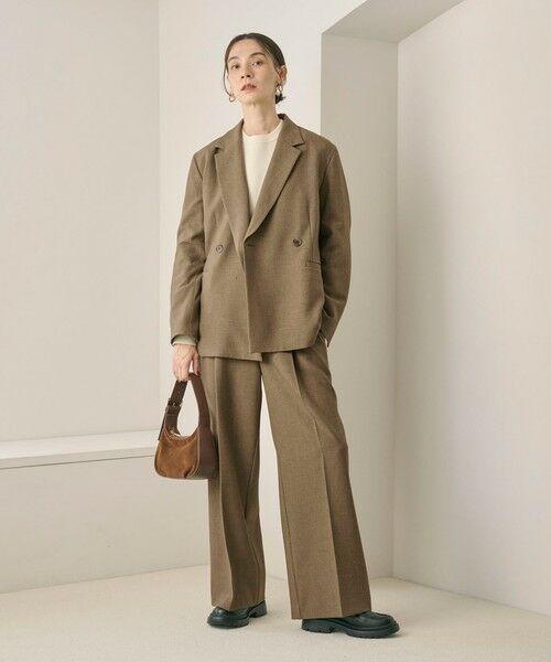 BEAUTY&YOUTH UNITED ARROWS / ビューティー&ユース ユナイテッドアローズ スラックス・ドレスパンツ | 【WEB限定 Wardrobe DAILY MINIMAL】ウールライクメランジ ワイドパンツ ウォッシャブル | 詳細28