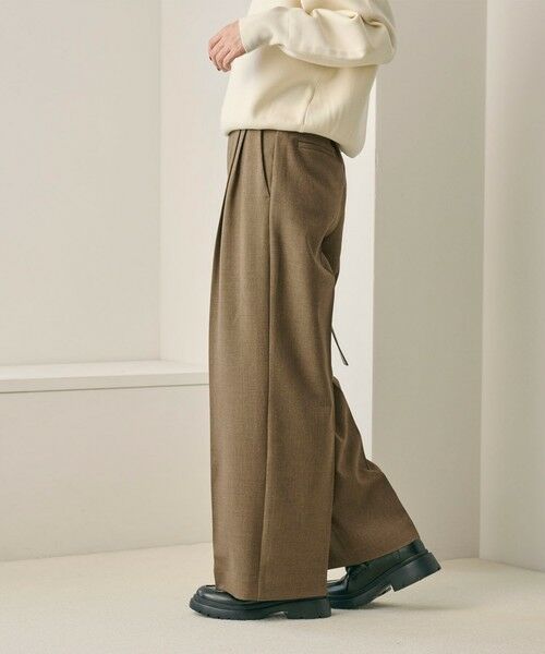 BEAUTY&YOUTH UNITED ARROWS / ビューティー&ユース ユナイテッドアローズ スラックス・ドレスパンツ | 【WEB限定 Wardrobe DAILY MINIMAL】ウールライクメランジ ワイドパンツ ウォッシャブル | 詳細25