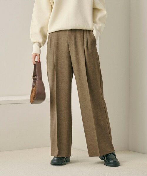 BEAUTY & YOUTH UNITED ARROWS/ビューティー&ユース ユナイテッドアローズ 【WEB限定 Wardrobe DAILY MINIMAL】ウールライクメランジ ワイドパンツ ウォッシャブル BEIGE L BEAUTY & YOUTH UNITED ARROWS/ビューティー&ユース ユナイテッドアローズ 【WEB限定 Wardrobe DAILY MINIMAL】ウールライクメランジ ワイドパンツ ウォッシャブル BEIGE L