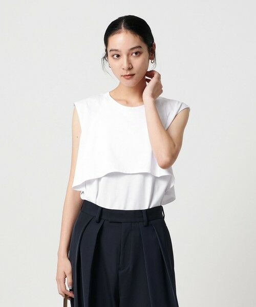 Drawer⭐️ライトブルーカットソー　送料込 WEB限定 Wardrobe DAILY MINIMAL】フリルレイヤード