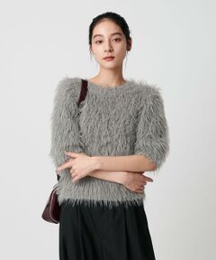 BEAUTY&YOUTH UNITED ARROWS / ビューティー&ユース ユナイテッドアローズ ニット・セーター | フェザーヤーン ハーフスリーブ ニットプルオーバー