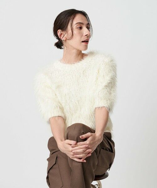 BEAUTY&YOUTH UNITED ARROWS / ビューティー&ユース ユナイテッドアローズ ニット・セーター | フェザーヤーン ハーフスリーブ ニットプルオーバー | 詳細2