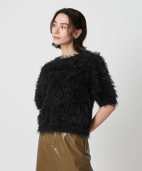 BEAUTY&YOUTH UNITED ARROWS / ビューティー&ユース ユナイテッドアローズ ニット・セーター | フェザーヤーン ハーフスリーブ ニットプルオーバー | 詳細5