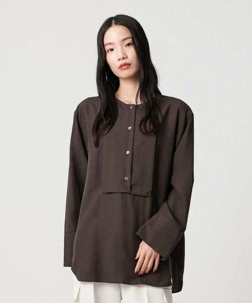 BEAUTY & YOUTH UNITED ARROWS/ビューティー&ユース ユナイテッドアローズ セルロース ビブヨークブラウス DK. BROWN FREE BEAUTY & YOUTH UNITED ARROWS/ビューティー&ユース ユナイテッドアローズ セルロース ビブヨークブラウス DK. BROWN FREE