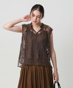 BEAUTY&YOUTH UNITED ARROWS / ビューティー&ユース ユナイテッドアローズ シャツ・ブラウス | 【WEB限定】エンブロイダリー チュールノースリーブブラウス