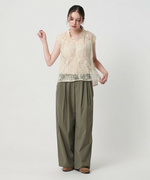 BEAUTY&YOUTH UNITED ARROWS / ビューティー&ユース ユナイテッドアローズ シャツ・ブラウス | 【WEB限定】エンブロイダリー チュールノースリーブブラウス | 詳細3