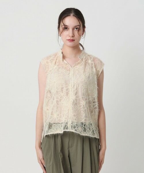 BEAUTY&YOUTH UNITED ARROWS / ビューティー&ユース ユナイテッドアローズ シャツ・ブラウス | 【WEB限定】エンブロイダリー チュールノースリーブブラウス | 詳細4