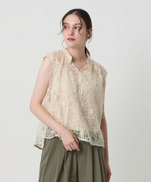 BEAUTY & YOUTH UNITED ARROWS/ビューティー&ユース ユナイテッドアローズ 【WEB限定】エンブロイダリー チュールノースリーブブラウス OFF WHITE FREE BEAUTY & YOUTH UNITED ARROWS/ビューティー&ユース ユナイテッドアローズ 【WEB限定】エンブロイダリー チュールノースリーブブラウス OFF WHITE FREE