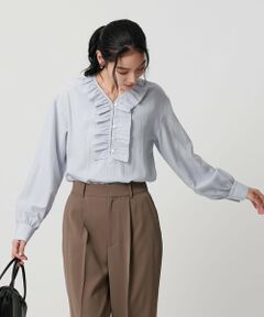 BEAUTY&YOUTH UNITED ARROWS / ビューティー&ユース ユナイテッドアローズ シャツ・ブラウス | 【WEB限定 Wardrobe DAILY MINIMAL】フリル Vネックブラウス ウォッシャブル