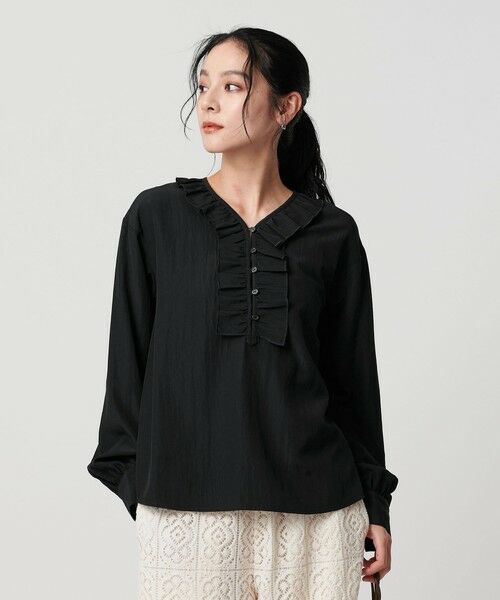 BEAUTY&YOUTH UNITED ARROWS / ビューティー&ユース ユナイテッドアローズ シャツ・ブラウス | 【WEB限定 Wardrobe DAILY MINIMAL】フリル Vネックブラウス ウォッシャブル | 詳細7