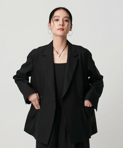 BEAUTY&YOUTH UNITED ARROWS / ビューティー&ユース ユナイテッドアローズ テーラードジャケット | 【WEB限定 Wardrobe DAILY MINIMAL】ウールライク メランジダブルジャケット ウォッシャブル | 詳細2