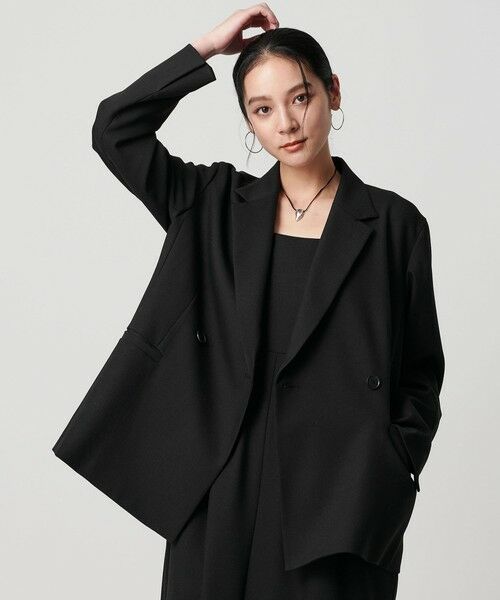 BEAUTY & YOUTH UNITED ARROWS/ビューティー&ユース ユナイテッドアローズ 【WEB限定 Wardrobe DAILY MINIMAL】ウールライク メランジダブルジャケット ウォッシャブル BLACK S BEAUTY & YOUTH UNITED ARROWS/ビューティー&ユース ユナイテッドアローズ 【WEB限定 Wardrobe DAILY MINIMAL】ウールライク メランジダブルジャケット ウォッシャブル BLACK S