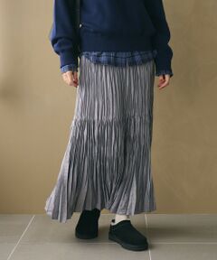 BEAUTY&YOUTH UNITED ARROWS / ビューティー&ユース ユナイテッドアローズ ロング・マキシ丈スカート | ポリエステル チンツプリーツ スカート