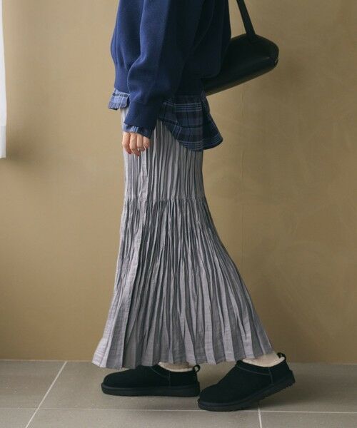 BEAUTY&YOUTH UNITED ARROWS / ビューティー&ユース ユナイテッドアローズ ロング・マキシ丈スカート | ポリエステル チンツプリーツ スカート | 詳細10