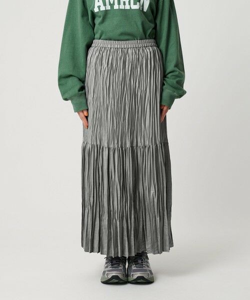 BEAUTY&YOUTH UNITED ARROWS / ビューティー&ユース ユナイテッドアローズ ロング・マキシ丈スカート | ポリエステル チンツプリーツ スカート | 詳細15
