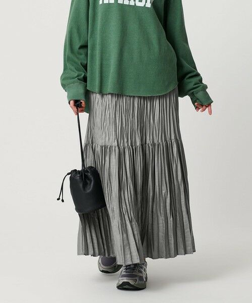 BEAUTY&YOUTH UNITED ARROWS / ビューティー&ユース ユナイテッドアローズ ロング・マキシ丈スカート | ポリエステル チンツプリーツ スカート | 詳細12