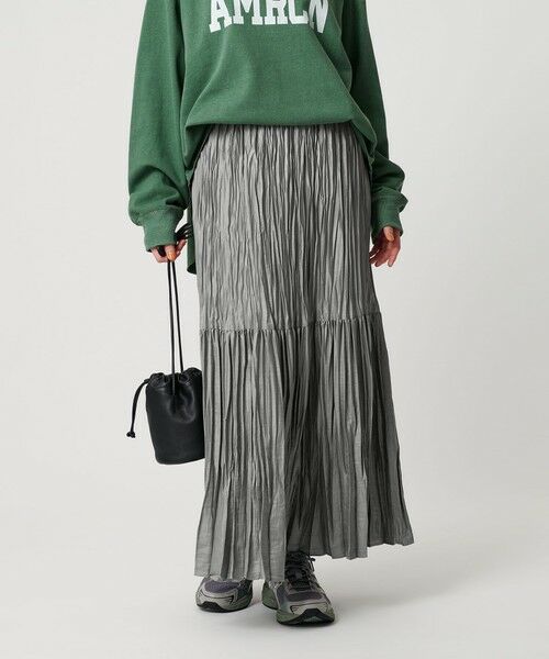 BEAUTY&YOUTH UNITED ARROWS / ビューティー&ユース ユナイテッドアローズ ロング・マキシ丈スカート | ポリエステル チンツプリーツ スカート | 詳細13