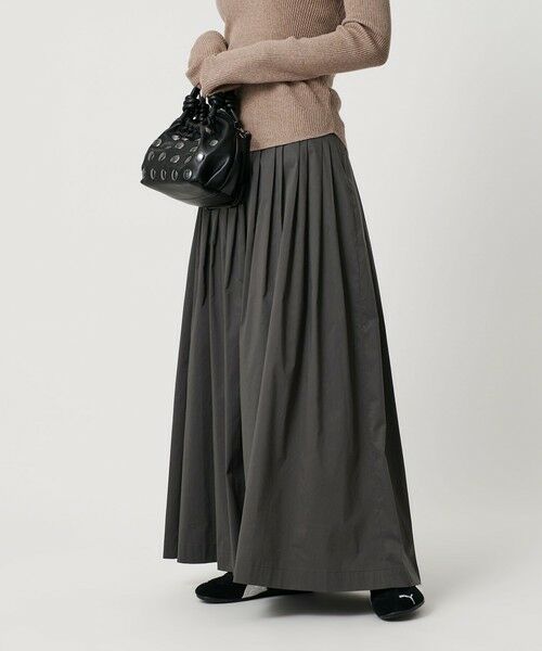 BEAUTY&YOUTH UNITED ARROWS / ビューティー&ユース ユナイテッドアローズ ロング・マキシ丈スカート | ポリエステルコットン タックフレアスカート | 詳細8