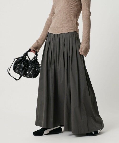 BEAUTY&YOUTH UNITED ARROWS / ビューティー&ユース ユナイテッドアローズ ロング・マキシ丈スカート | ポリエステルコットン タックフレアスカート | 詳細9