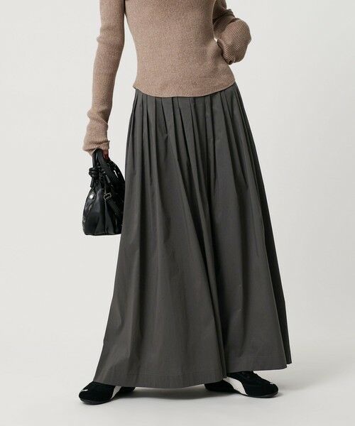 BEAUTY & YOUTH UNITED ARROWS/ビューティー&ユース ユナイテッドアローズ ポリエステルコットン タックフレアスカート DK. GRAY M BEAUTY & YOUTH UNITED ARROWS/ビューティー&ユース ユナイテッドアローズ ポリエステルコットン タックフレアスカート DK. GRAY M
