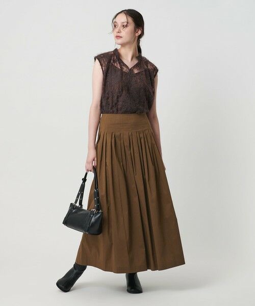 BEAUTY&YOUTH UNITED ARROWS / ビューティー&ユース ユナイテッドアローズ ロング・マキシ丈スカート | ポリエステルコットン タックフレアスカート | 詳細17