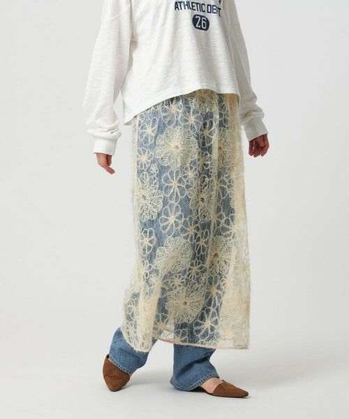 BEAUTY&YOUTH UNITED ARROWS / ビューティー&ユース ユナイテッドアローズ ロング・マキシ丈スカート | 【WEB限定】エンブロイダリー チュールギャザースカート | 詳細1