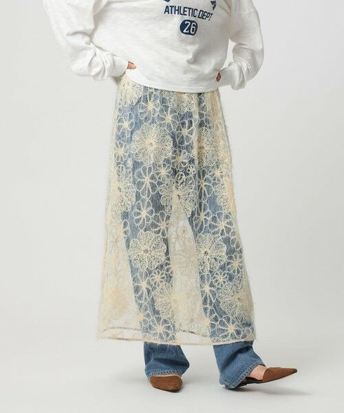 BEAUTY&YOUTH UNITED ARROWS / ビューティー&ユース ユナイテッドアローズ ロング・マキシ丈スカート | 【WEB限定】エンブロイダリー チュールギャザースカート | 詳細2