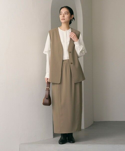 BEAUTY&YOUTH UNITED ARROWS / ビューティー&ユース ユナイテッドアローズ ロング・マキシ丈スカート | 【WEB限定 Wardrobe DAILY MINIMAL】ダブルクロス カーブスカート ウォッシャブル | 詳細10