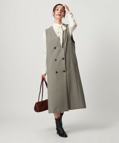 BEAUTY&YOUTH UNITED ARROWS / ビューティー&ユース ユナイテッドアローズ ミニ丈・ひざ丈ワンピース | ポリエステルブレンド ジレ&ジャンパースカート 2WAY