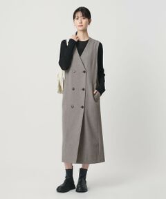 BEAUTY&YOUTH UNITED ARROWS / ビューティー&ユース ユナイテッドアローズ ミニ丈・ひざ丈ワンピース | ポリエステルブレンド ジレ&ジャンパースカート 2WAY