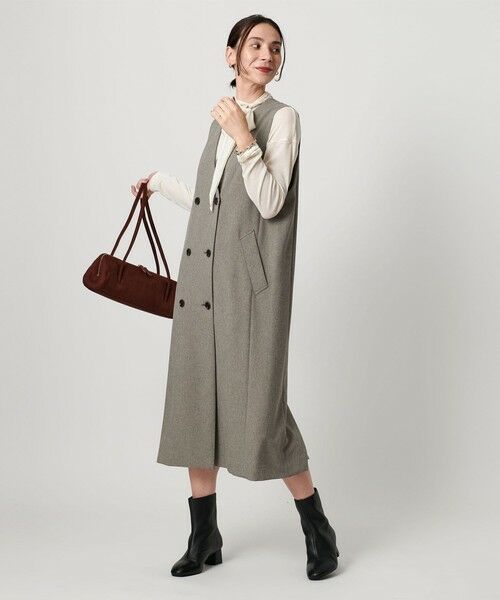 BEAUTY&YOUTH UNITED ARROWS / ビューティー&ユース ユナイテッドアローズ ミニ丈・ひざ丈ワンピース | ポリエステルブレンド ジレ&ジャンパースカート 2WAY | 詳細3