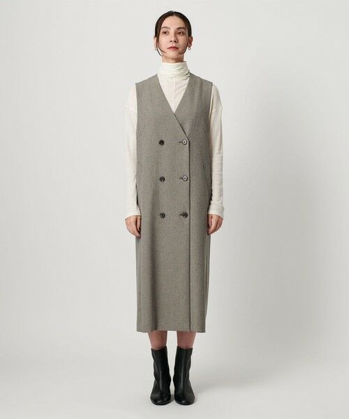 BEAUTY&YOUTH UNITED ARROWS / ビューティー&ユース ユナイテッドアローズ ミニ丈・ひざ丈ワンピース | ポリエステルブレンド ジレ&ジャンパースカート 2WAY | 詳細5