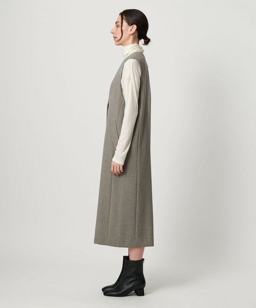 BEAUTY&YOUTH UNITED ARROWS / ビューティー&ユース ユナイテッドアローズ ミニ丈・ひざ丈ワンピース | ポリエステルブレンド ジレ&ジャンパースカート 2WAY | 詳細6