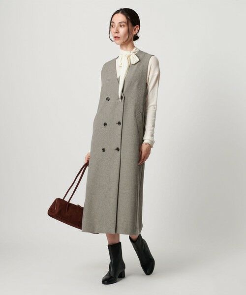 BEAUTY&YOUTH UNITED ARROWS / ビューティー&ユース ユナイテッドアローズ ミニ丈・ひざ丈ワンピース | ポリエステルブレンド ジレ&ジャンパースカート 2WAY | 詳細1