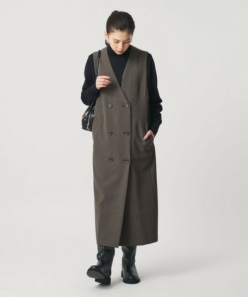 BEAUTY&YOUTH UNITED ARROWS / ビューティー&ユース ユナイテッドアローズ ミニ丈・ひざ丈ワンピース | ポリエステルブレンド ジレ&ジャンパースカート 2WAY | 詳細16