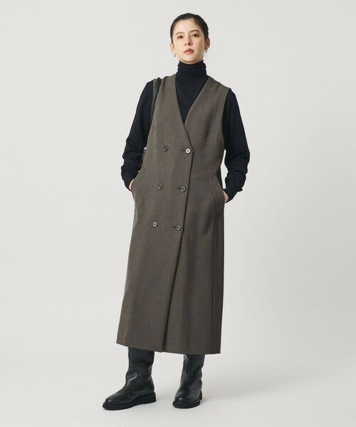 BEAUTY&YOUTH UNITED ARROWS / ビューティー&ユース ユナイテッドアローズ ミニ丈・ひざ丈ワンピース | ポリエステルブレンド ジレ&ジャンパースカート 2WAY | 詳細18